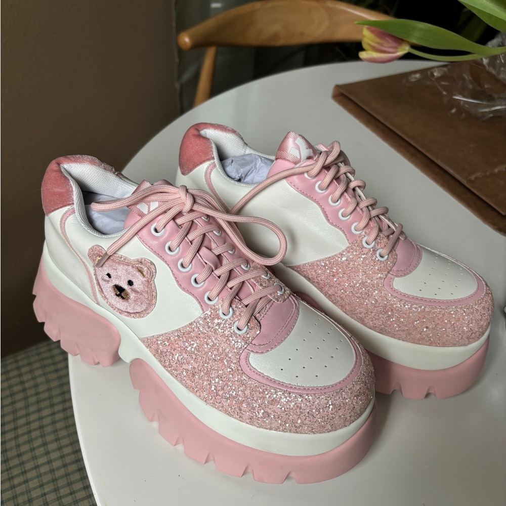 Koi Footwear Bear Blushes Sparkly Platform Rave Sneakers